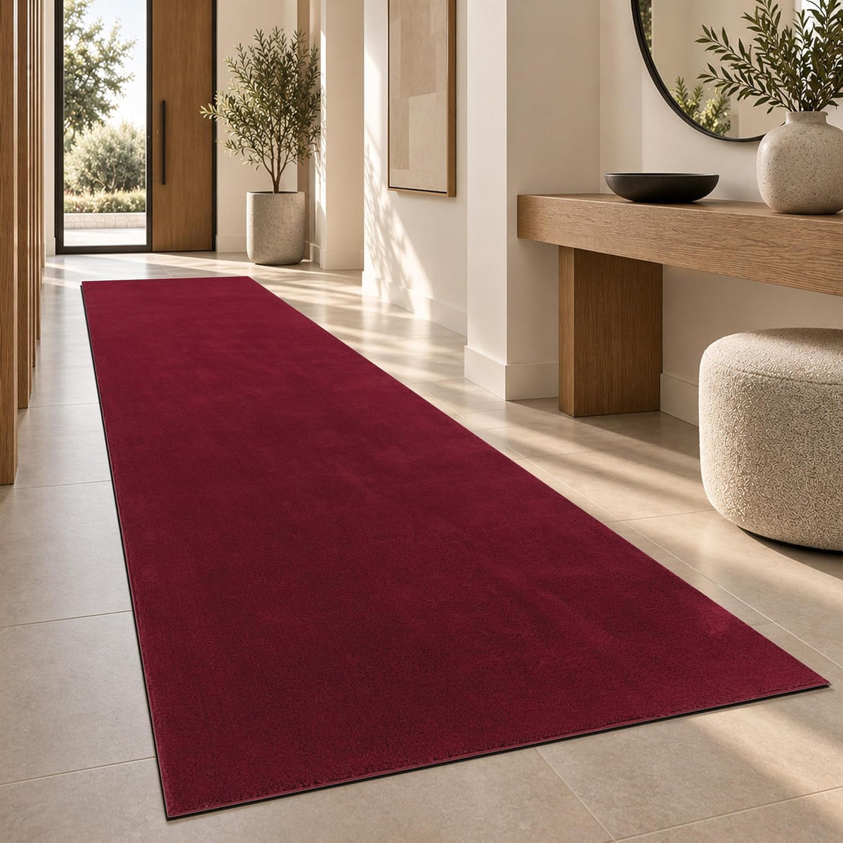 Tapis Salon Chambre Adulte Poils Ras Lavable En Machine Uni Moelleux, Dimension:160X220 Cm, Couleur:Beige Foncé