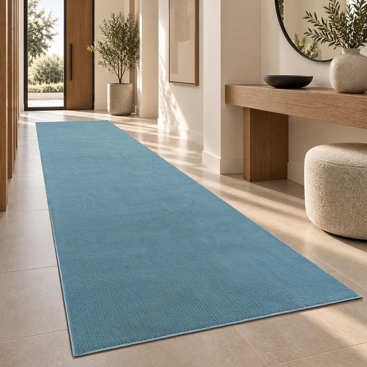 Tapis Salon Chambre Adulte Poils Ras Lavable En Machine Uni Moelleux, Dimension:160X220 Cm, Couleur:Beige Foncé