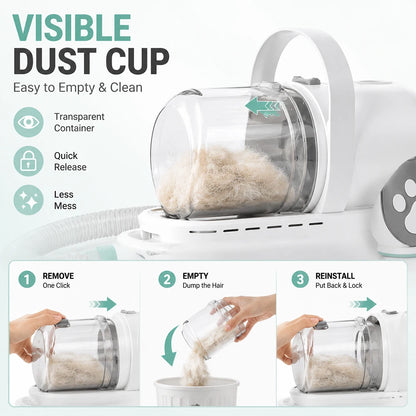 Aspirateur À Poils D'Animaux 7-En-1 Pour Chat Et Chien, Tondeuse Électrique, Machine De Toilettage, De Coupe, De Rasage Et De Nettoyage