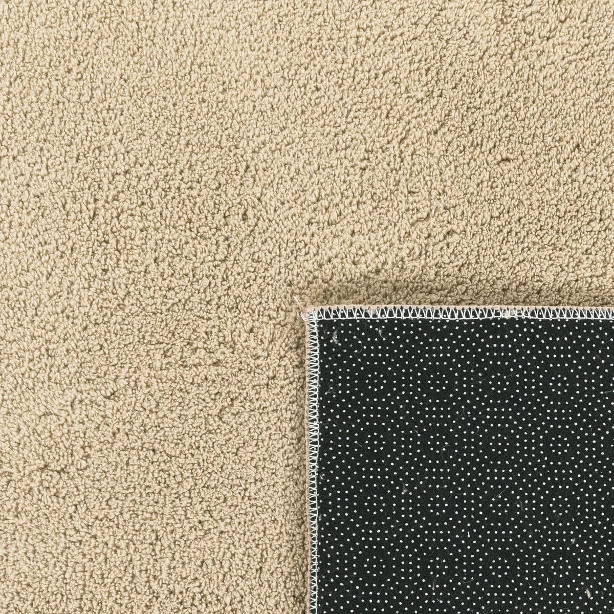 Tapis Salon Chambre Adulte Poils Ras Lavable En Machine Uni Moelleux, Dimension:160X220 Cm, Couleur:Beige Foncé