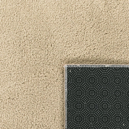 Tapis Salon Chambre Adulte Poils Ras Lavable En Machine Uni Moelleux, Dimension:160X220 Cm, Couleur:Beige Foncé