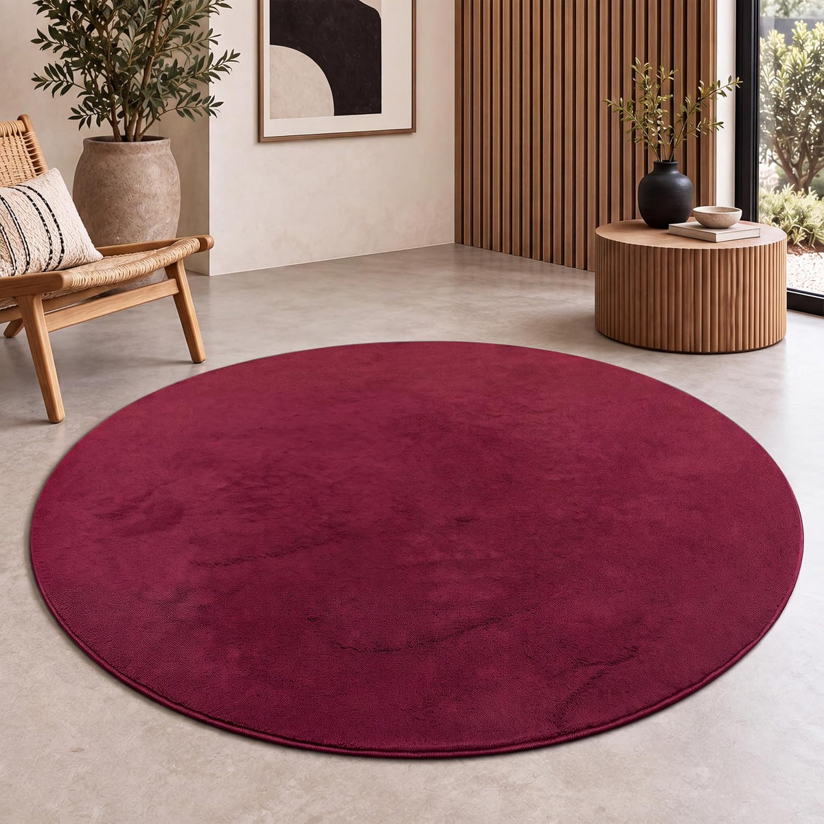 Tapis Salon Chambre Adulte Poils Ras Lavable En Machine Uni Moelleux, Dimension:160X220 Cm, Couleur:Beige Foncé