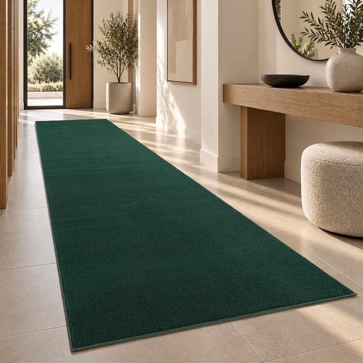 Tapis Salon Chambre Adulte Poils Ras Lavable En Machine Uni Moelleux, Dimension:160X220 Cm, Couleur:Beige Foncé