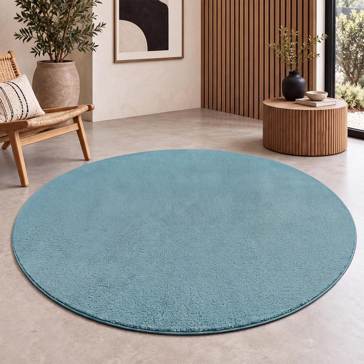 Tapis Salon Chambre Adulte Poils Ras Lavable En Machine Uni Moelleux, Dimension:160X220 Cm, Couleur:Beige Foncé