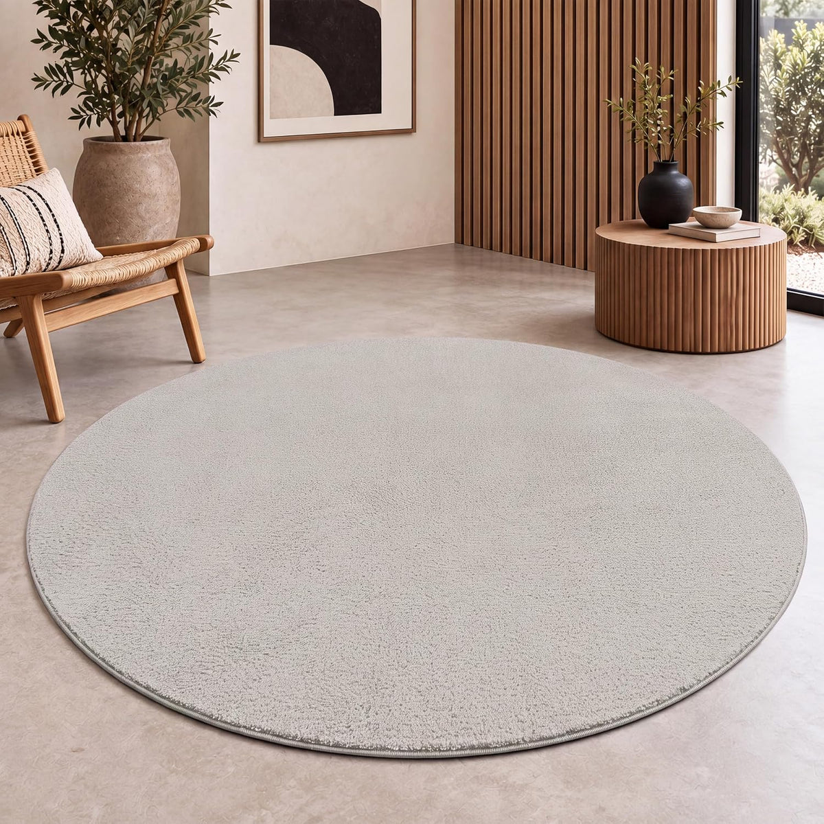 Tapis Salon Chambre Adulte Poils Ras Lavable En Machine Uni Moelleux, Dimension:160X220 Cm, Couleur:Beige Foncé